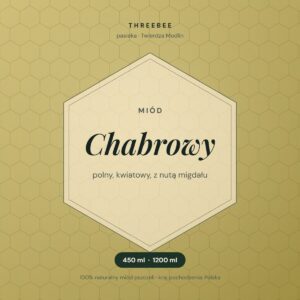 Etykieta miodu chabrowego ThreeBee